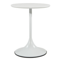 OSP Home Furnishings FLWA9300-WHT Flower Side Table with White Top and White Base